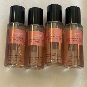 4 Victoria's Secret Strawberries & Champagne Mini Fragrance Mist